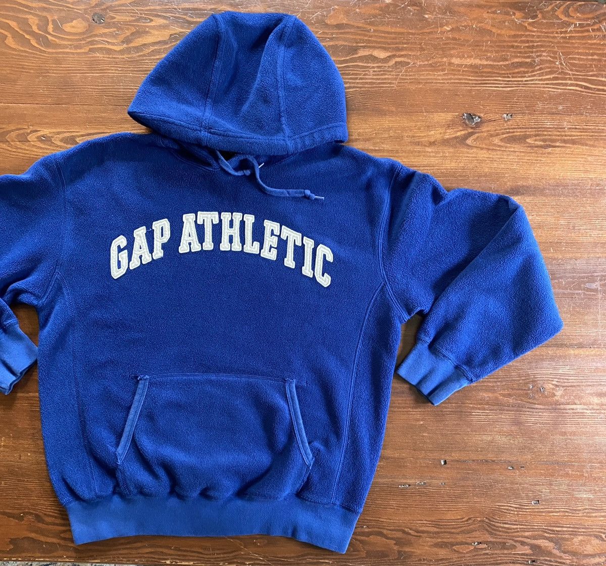 Vintage '03 Gap Athletic Spell Out Fleece Hoodie Sweatshirt