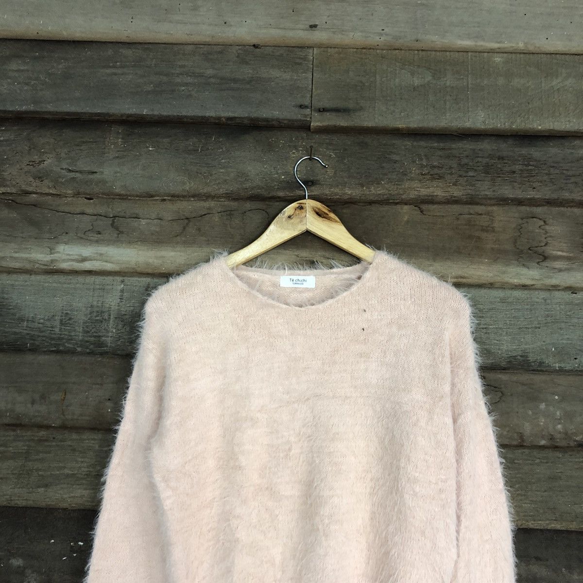 Homespun Knitwear DL Te’Chichi Peach Mohair Shag Shaggy Knitwear #c1086 Size US S / EU 44-46 / 1 - 2 Thumbnail