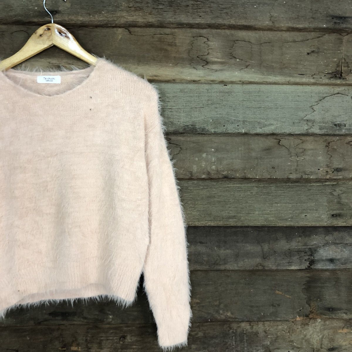 Homespun Knitwear DL Te’Chichi Peach Mohair Shag Shaggy Knitwear #c1086 Size US S / EU 44-46 / 1 - 5 Thumbnail