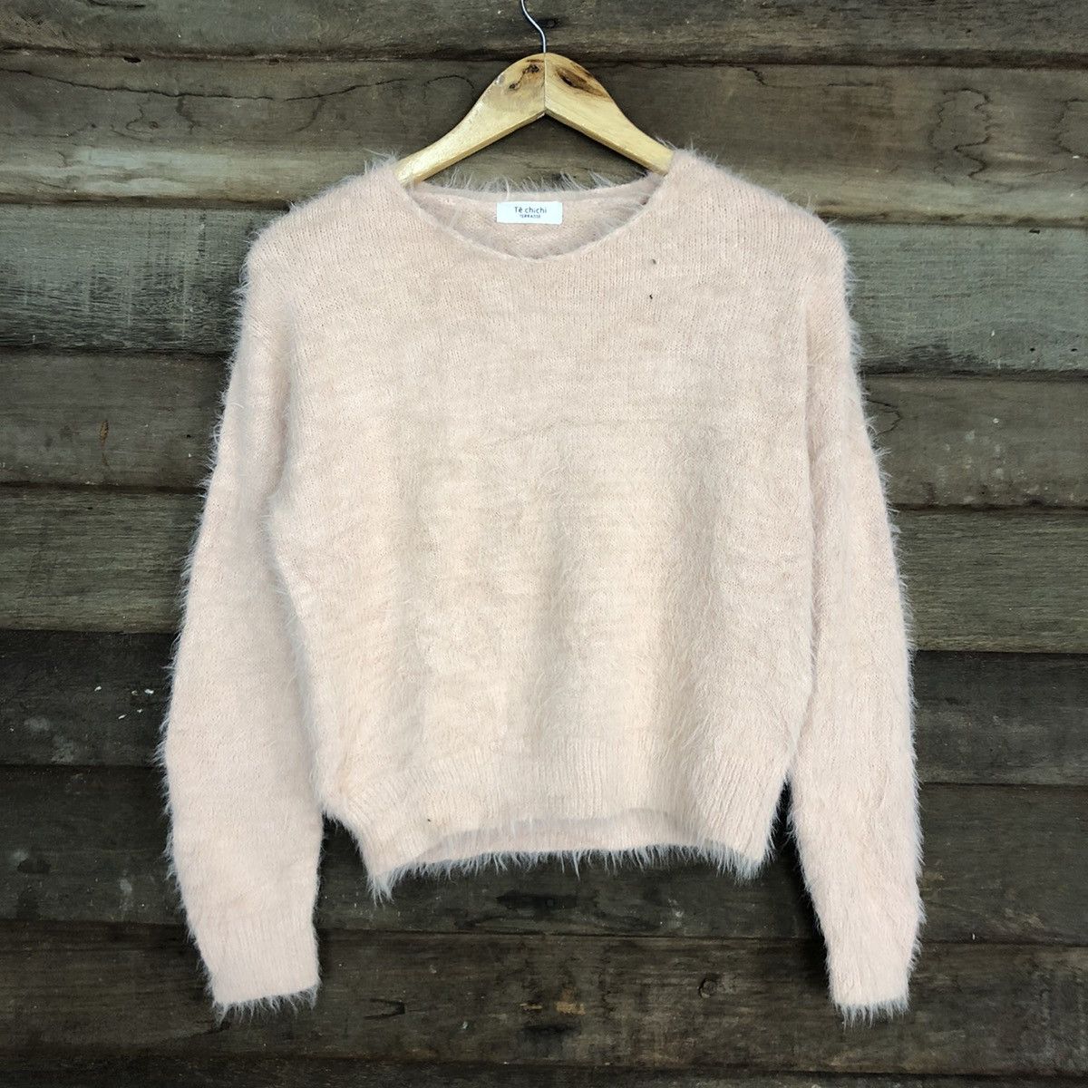 Homespun Knitwear DL Te’Chichi Peach Mohair Shag Shaggy Knitwear #c1086 Size US S / EU 44-46 / 1 - 8 Thumbnail