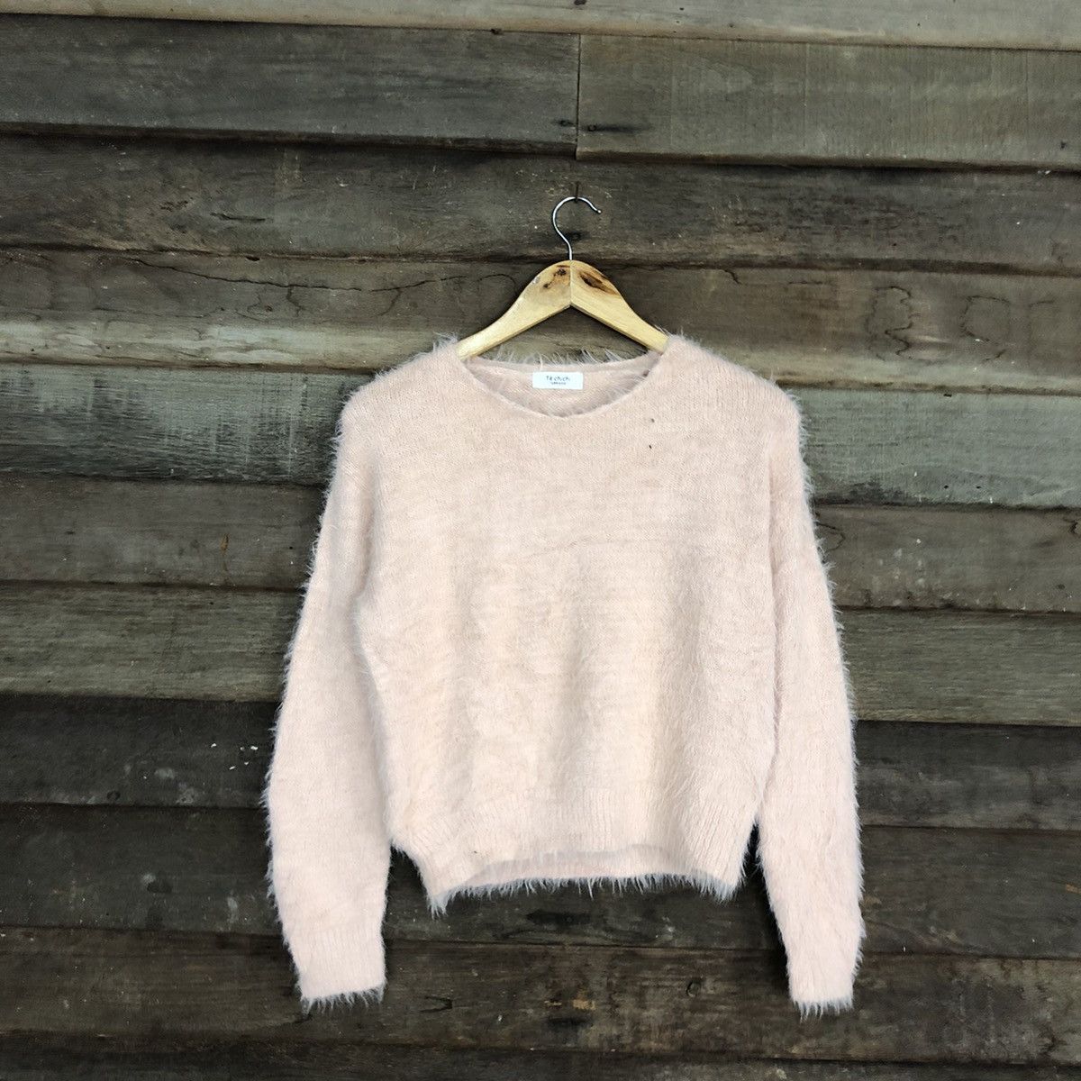 Homespun Knitwear DL Te’Chichi Peach Mohair Shag Shaggy Knitwear #c1086 Size US S / EU 44-46 / 1 - 3 Thumbnail