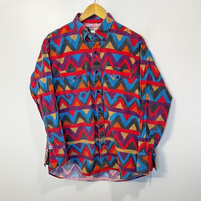 Vintage Art Abstract Western Shirt Retro Cowboy Hipster Button Up | Grailed