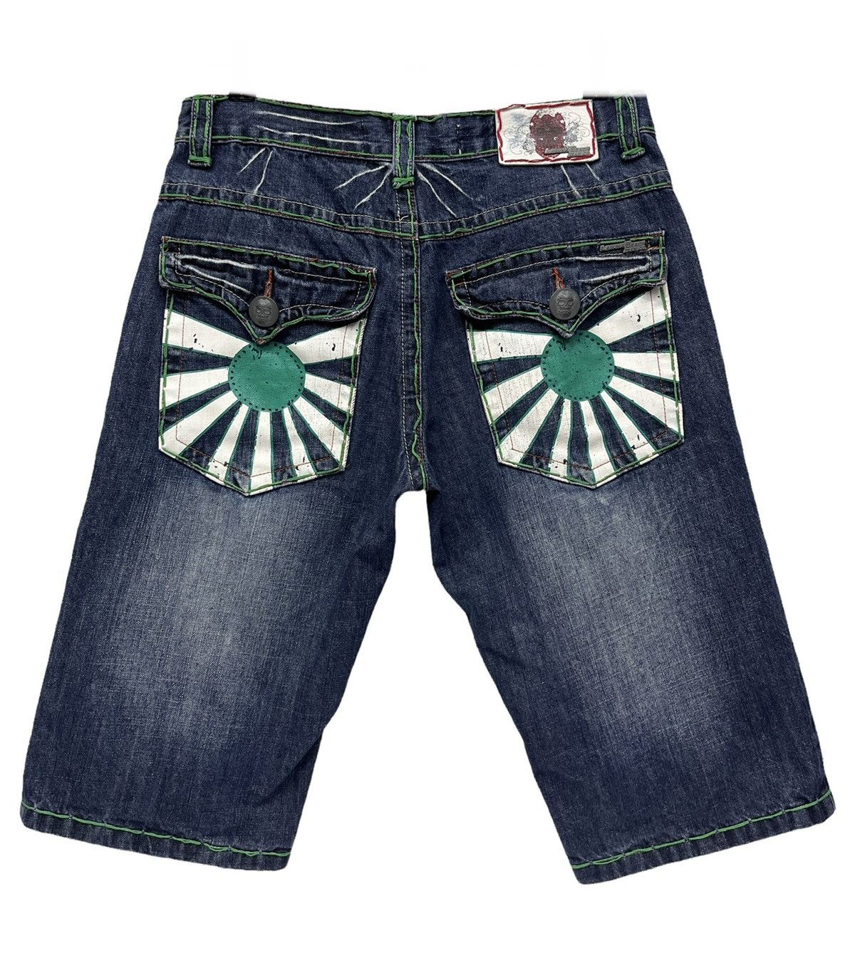 90’s LAGUNABEACH Japan’s Rising Sun Skull Button Denim Short
