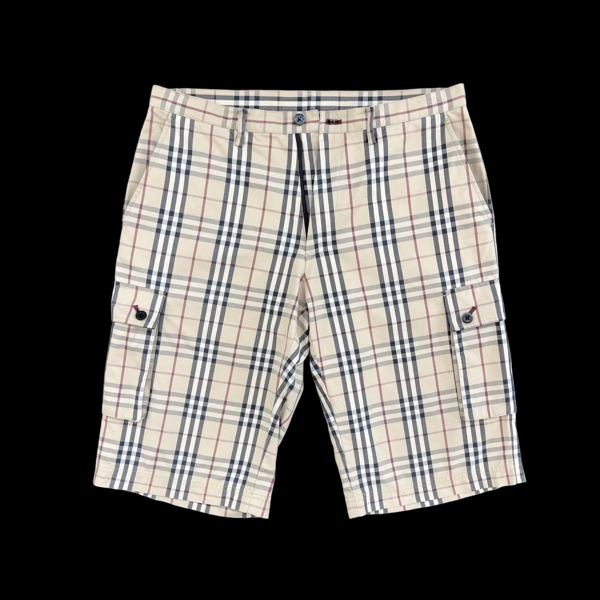 image of Authentic Burberry Black Label Novacheck Multi Pocket Short in Brown Novacheck, Men's (Size 31)