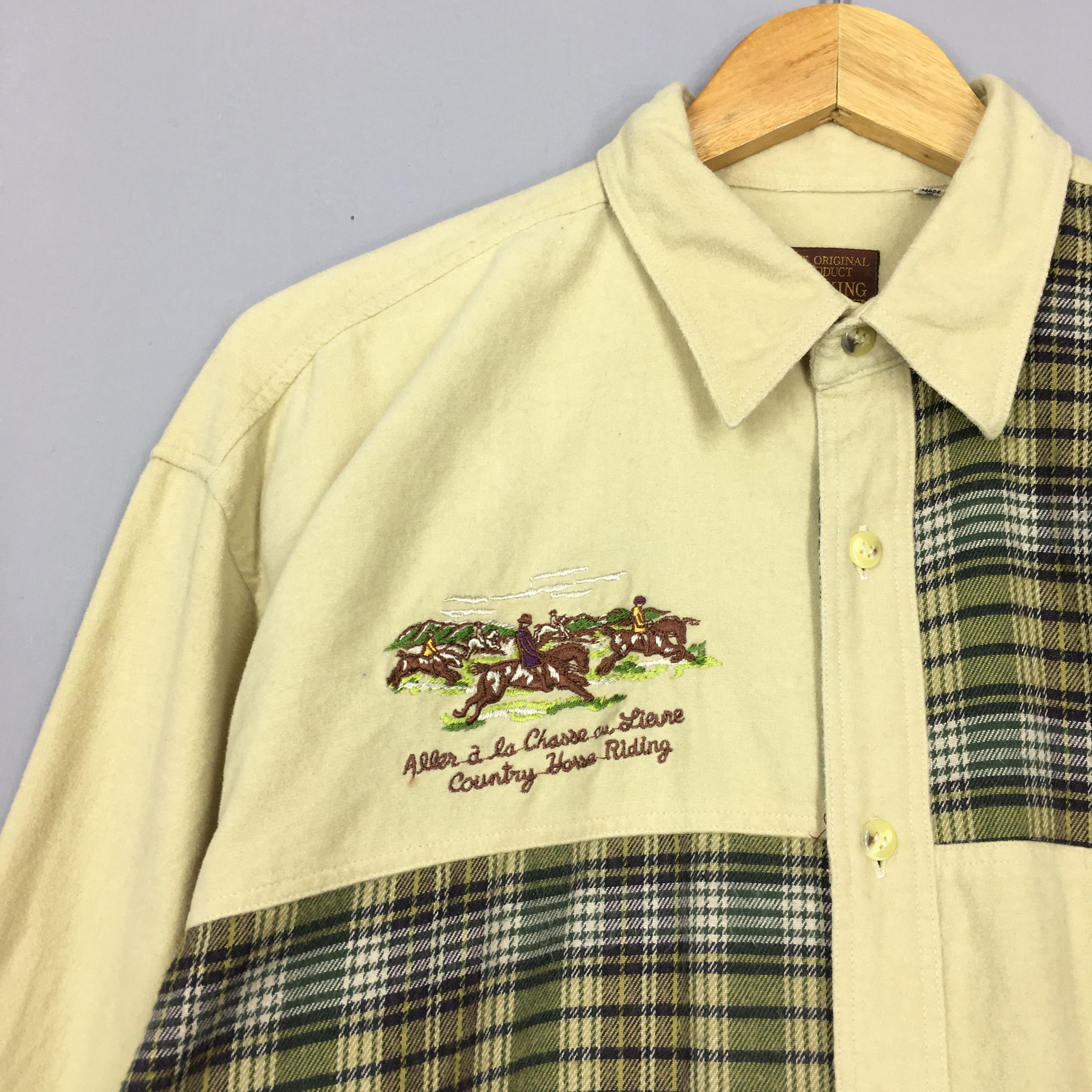 Cowboy Equipment × Flannel × Vintage Vintage 90s Cowboy Western Checkered Flannel Shirt Size L Size US L / EU 52-54 / 3 - 2 Thumbnail