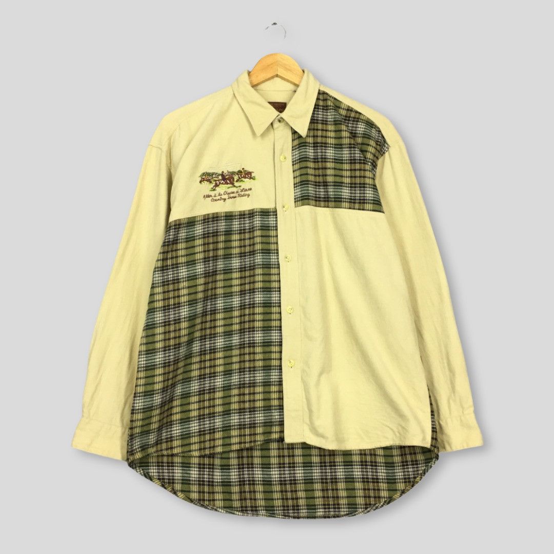 Cowboy Equipment × Flannel × Vintage Vintage 90s Cowboy Western Checkered Flannel Shirt Size L Size US L / EU 52-54 / 3 - 1 Thumbnail