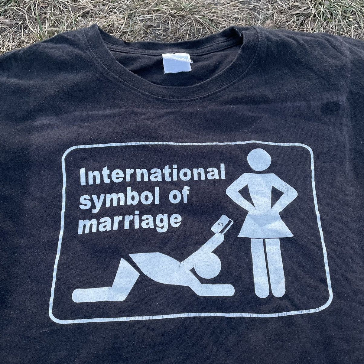 Band Tees Vintage Y2K ADULT “ Symbol Marriage Funny “ Buymypiece Tee Size US L / EU 52-54 / 3 - 4 Thumbnail