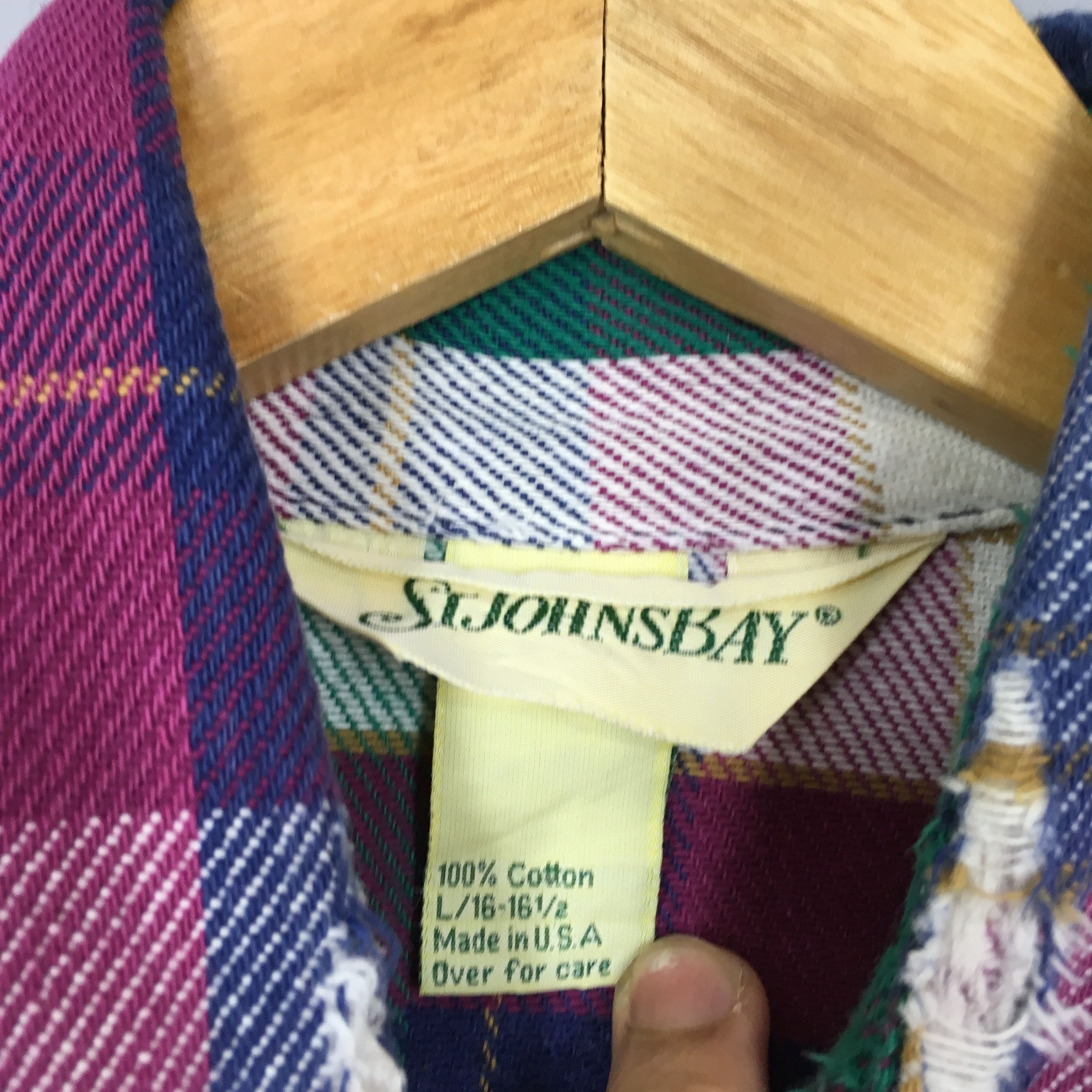 Flannel × St. Johns Bay × Vintage Vintage St Johns Bay Plaid Checkered Flannel Shirt Size L Size US L / EU 52-54 / 3 - 4 Thumbnail