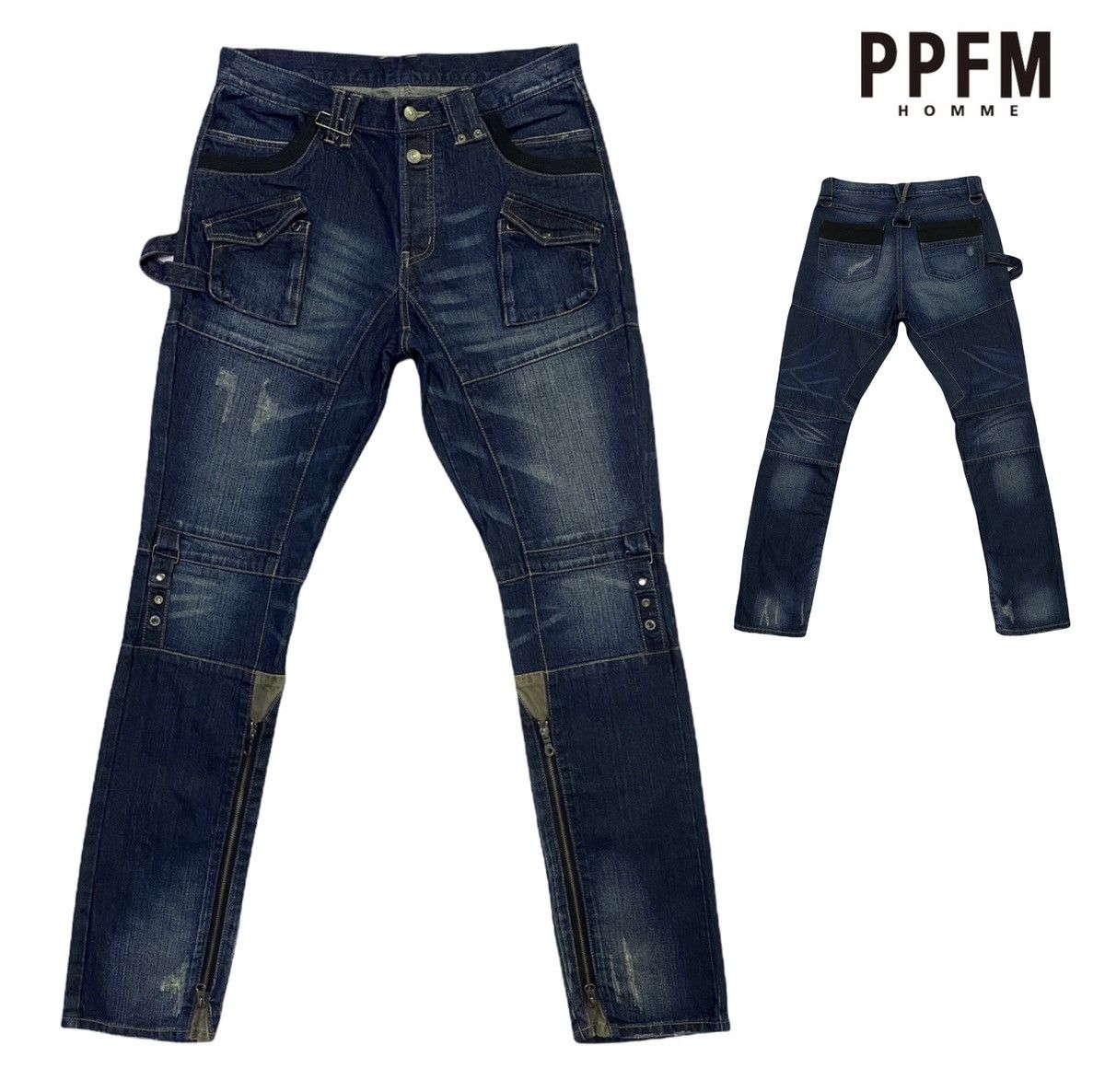 Japanese Brand × PPFM PPFM Design Distressed Denim Jeans Size US 33 - 1 Thumbnail