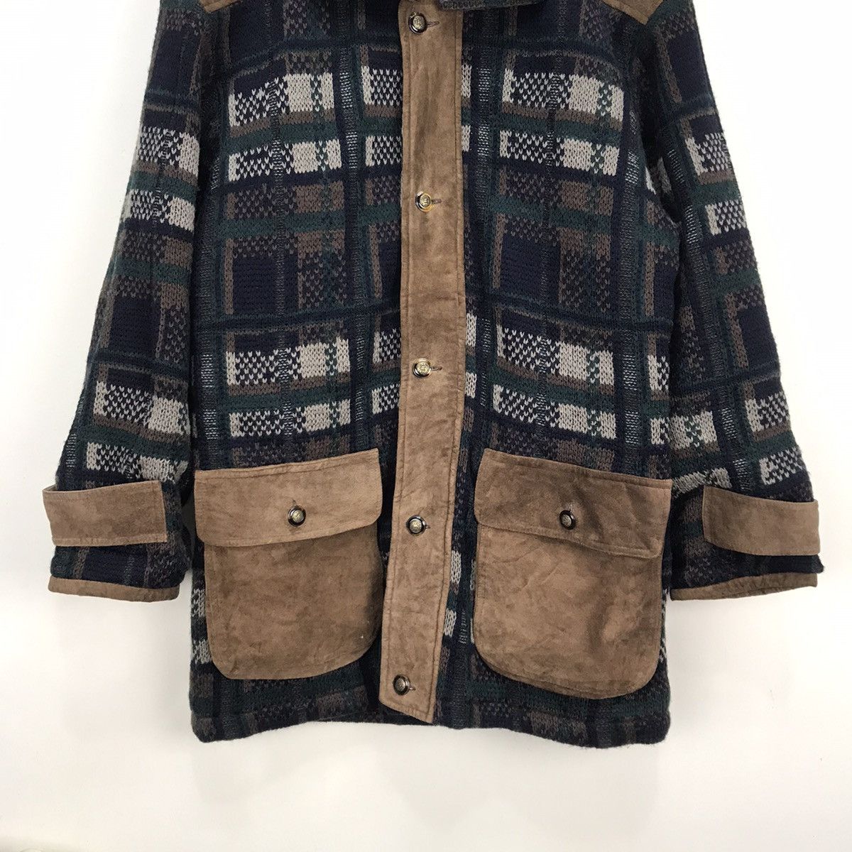 Aran Isles Knitwear Bicolman Creative staff 1984 Knitwear leather jacket Size US L / EU 52-54 / 3 - 4 Thumbnail