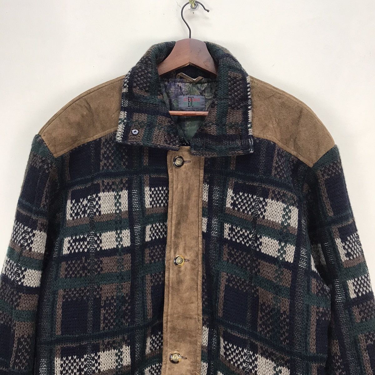 Aran Isles Knitwear Bicolman Creative staff 1984 Knitwear leather jacket Size US L / EU 52-54 / 3 - 7 Thumbnail