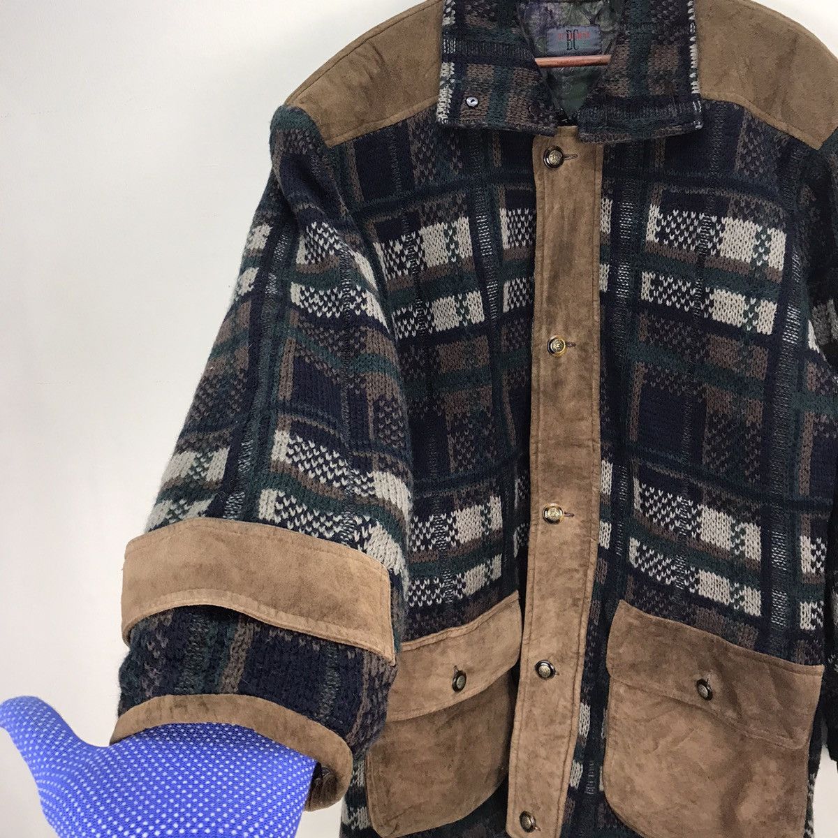 Aran Isles Knitwear Bicolman Creative staff 1984 Knitwear leather jacket Size US L / EU 52-54 / 3 - 8 Thumbnail