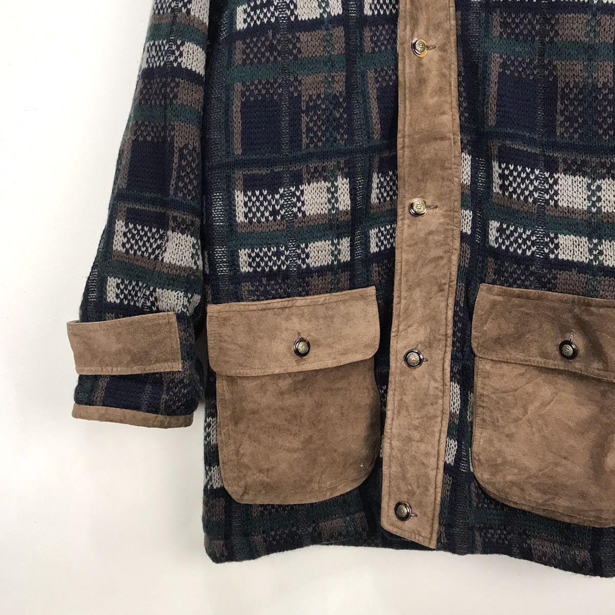 Aran Isles Knitwear Bicolman Creative staff 1984 Knitwear leather jacket Size US L / EU 52-54 / 3 - 5 Thumbnail