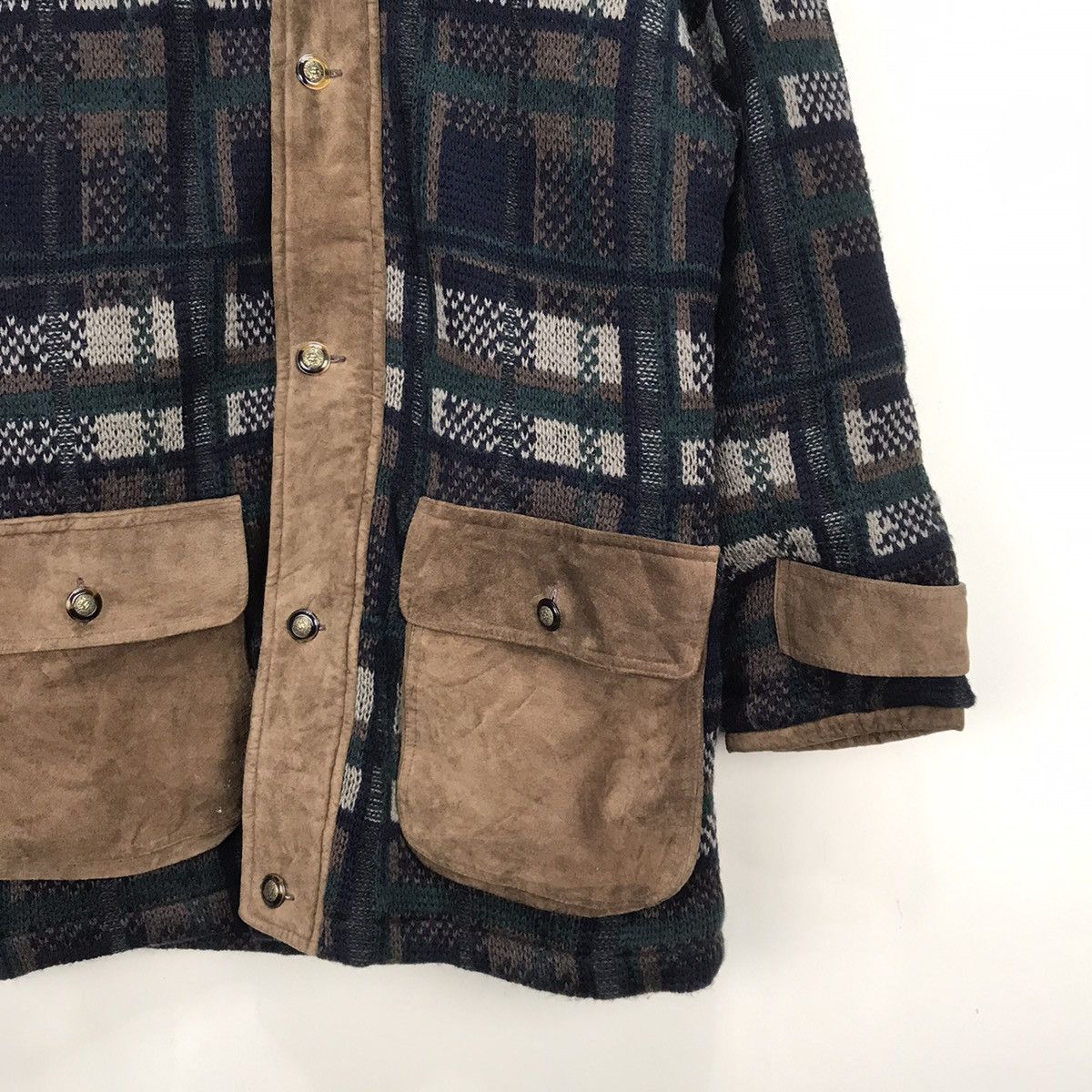 Aran Isles Knitwear Bicolman Creative staff 1984 Knitwear leather jacket Size US L / EU 52-54 / 3 - 6 Thumbnail