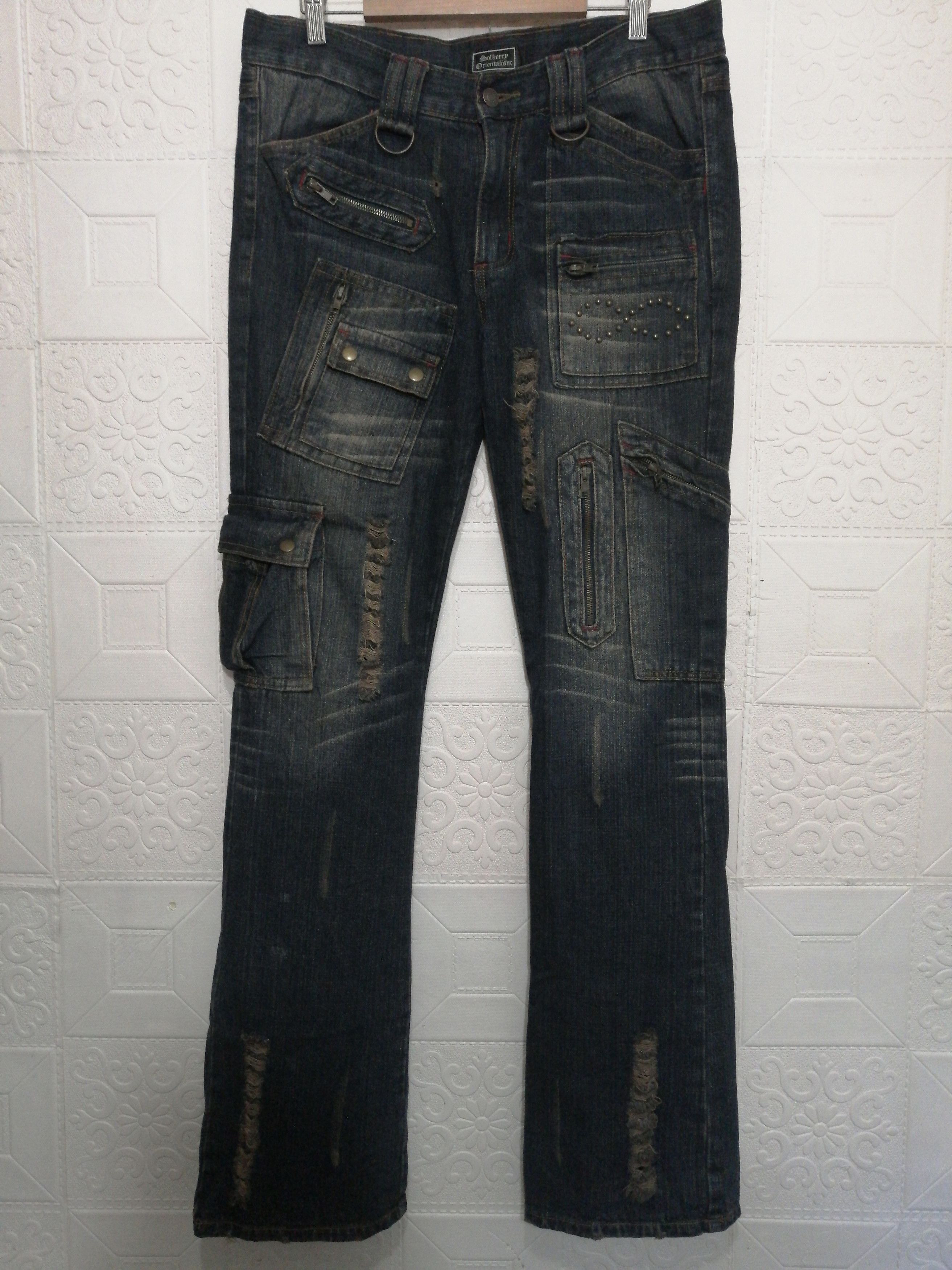 Other Solberry Orientalism Multipocket Distressed Jeans Size US 34 / EU 50 - 1 Thumbnail
