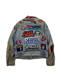 Jackets & Coats  Denim Jean Jacket With Band Patches Metallica