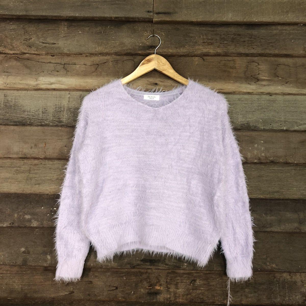 Vintage D Te’Chichi Light Purple fur shaggy Mohair Knitwear #c1083 Size M / US 6-8 / IT 42-44 - 3 Thumbnail