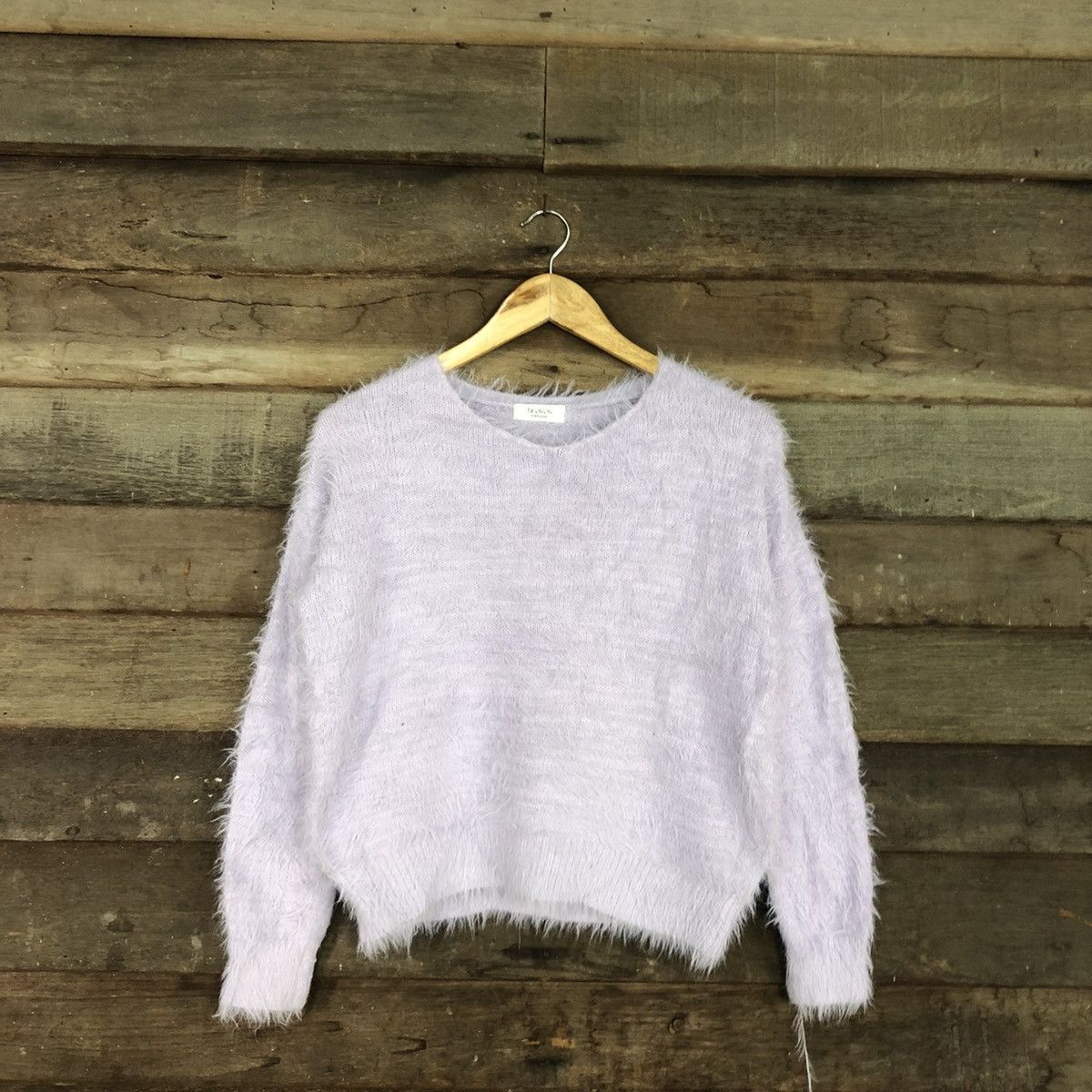 image of Homespun Knitwear Te’Chichi Light Purple Fur Shaggy Mohair Knitwear C1083, Women's (Size Medium)