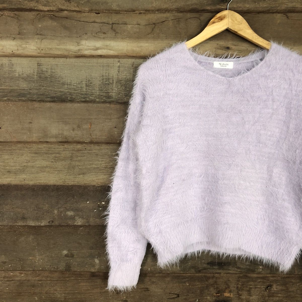 Vintage D Te’Chichi Light Purple fur shaggy Mohair Knitwear #c1083 Size M / US 6-8 / IT 42-44 - 7 Thumbnail