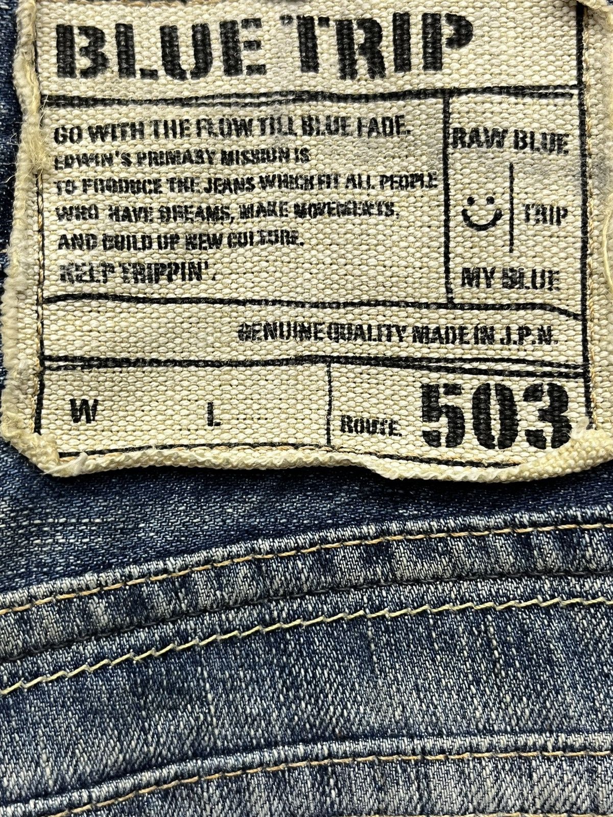 Japanese Brand × Vintage Thrashed Natural Ripped Faded Blue Splash Denim Flare Insane Size US 35 - 16 Thumbnail