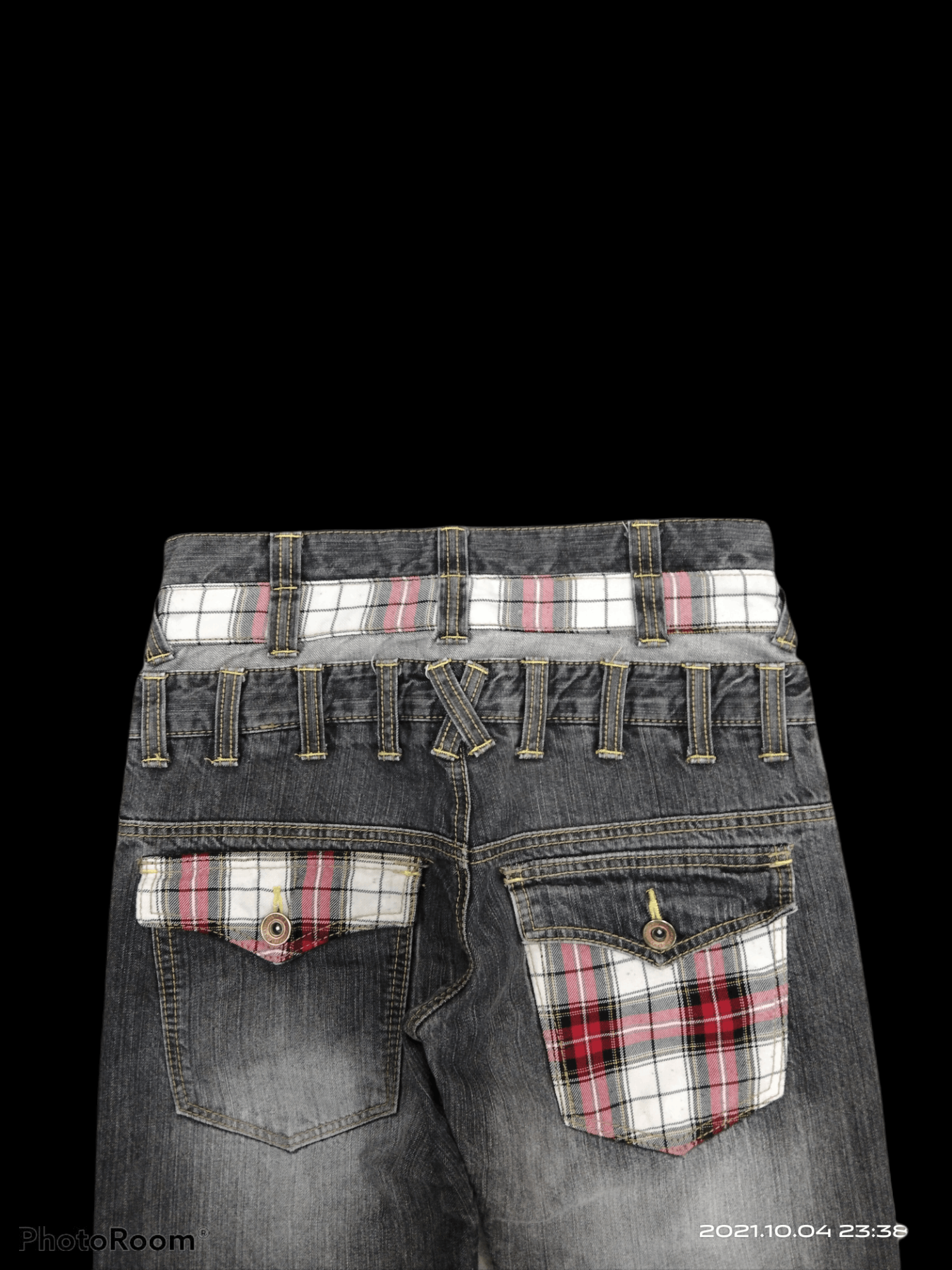 Other SUPER SICK⚡DISTRESSED FLASH DOUBLE WAIST UNBRAND DENIM PANTS Size US 31 - 5 Thumbnail