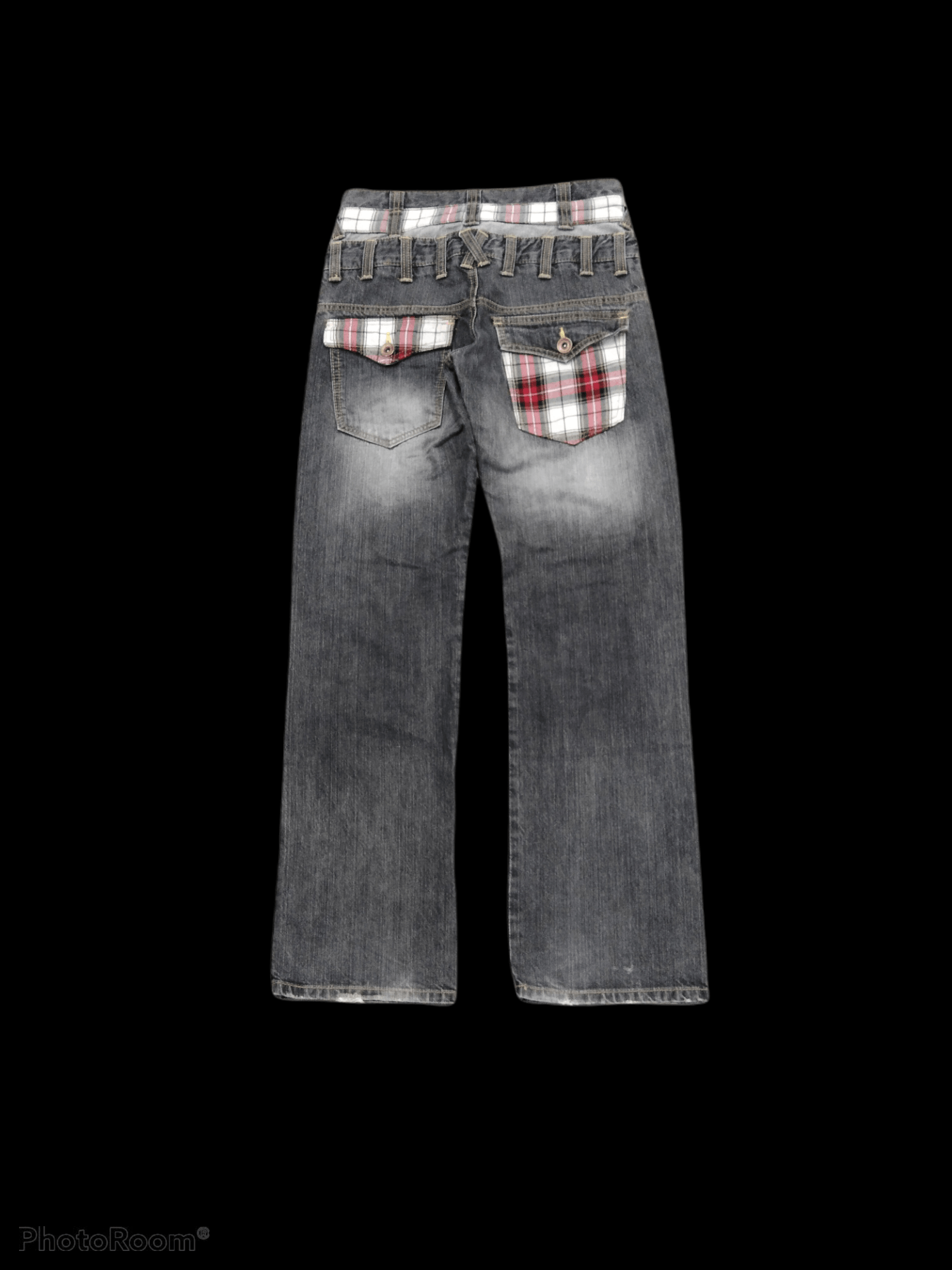 Other SUPER SICK⚡DISTRESSED FLASH DOUBLE WAIST UNBRAND DENIM PANTS Size US 31 - 2 Thumbnail