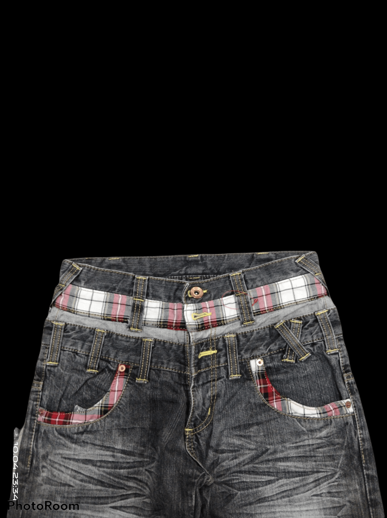 Other SUPER SICK⚡DISTRESSED FLASH DOUBLE WAIST UNBRAND DENIM PANTS Size US 31 - 4 Thumbnail