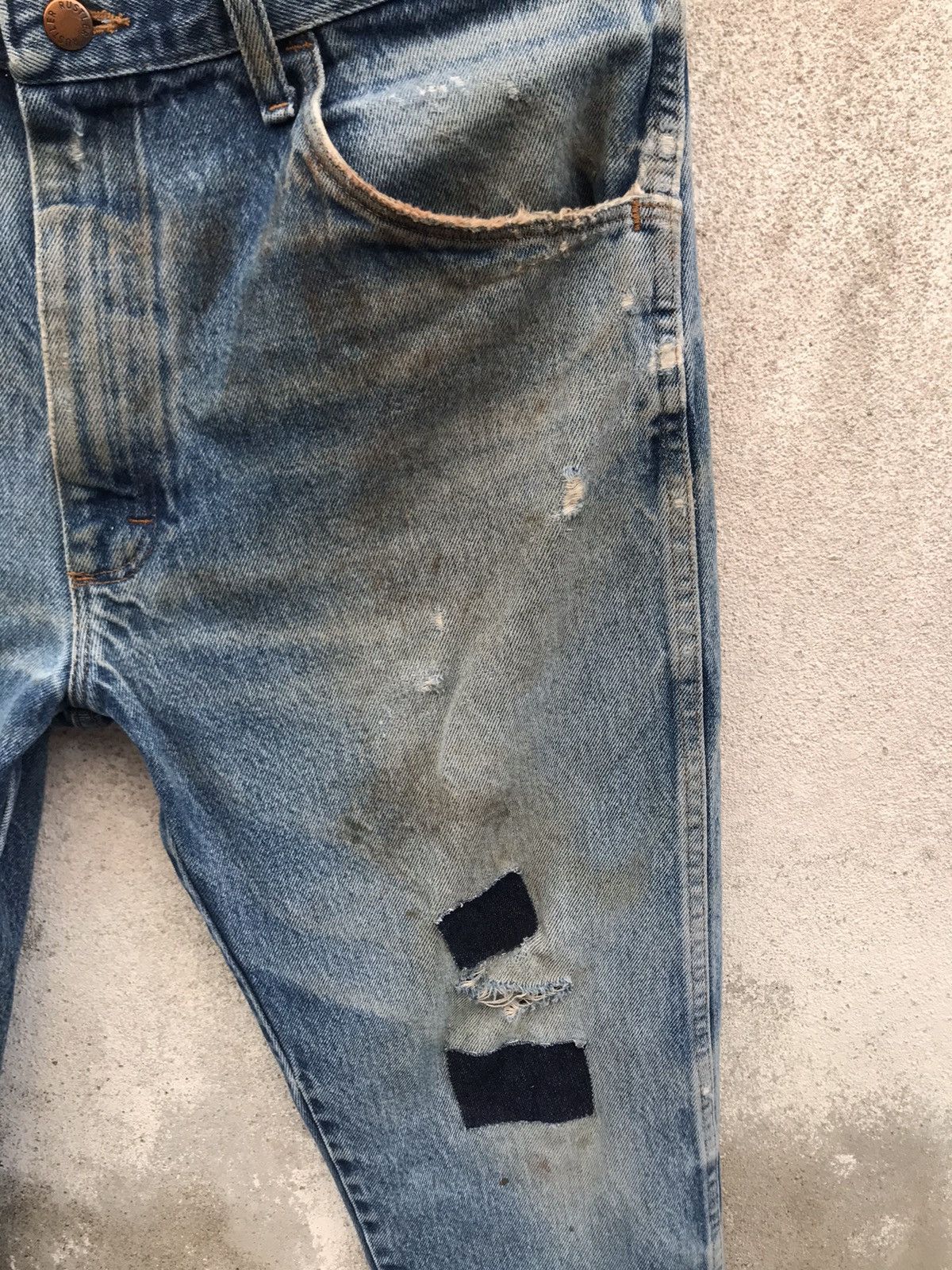 Vintage Vintage Baggy Patched Rustler Denim Jeans Pant Kurt kobain Size US 34 / EU 50 - 3 Thumbnail