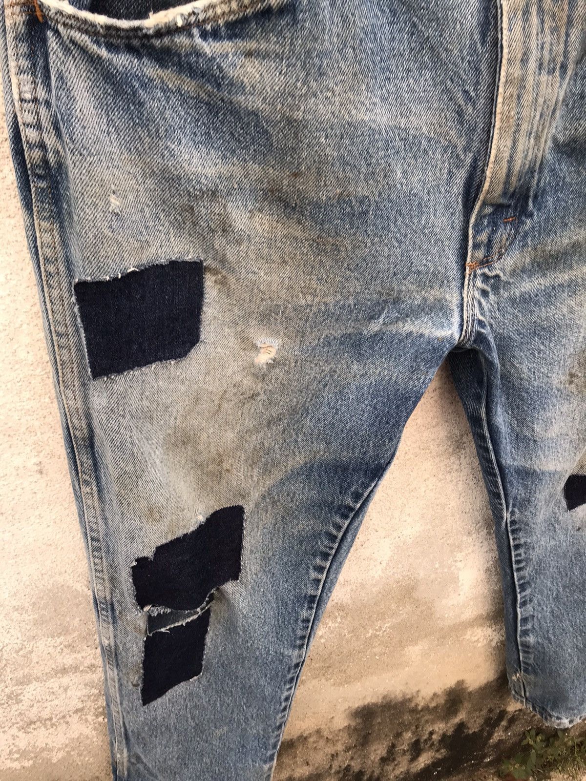 Vintage Vintage Baggy Patched Rustler Denim Jeans Pant Kurt kobain Size US 34 / EU 50 - 4 Thumbnail
