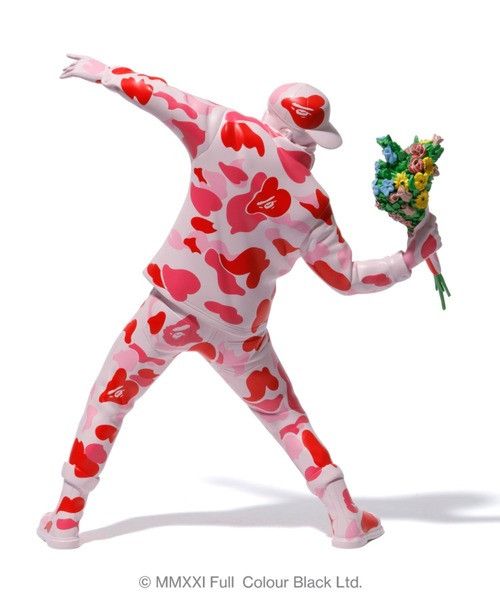 Banksy Brandalism×BAPE Flower Bomber ピンク BRANDALISM × BAPE FLOWER BOMBER PINK A BATHING APE BRANDALISM X