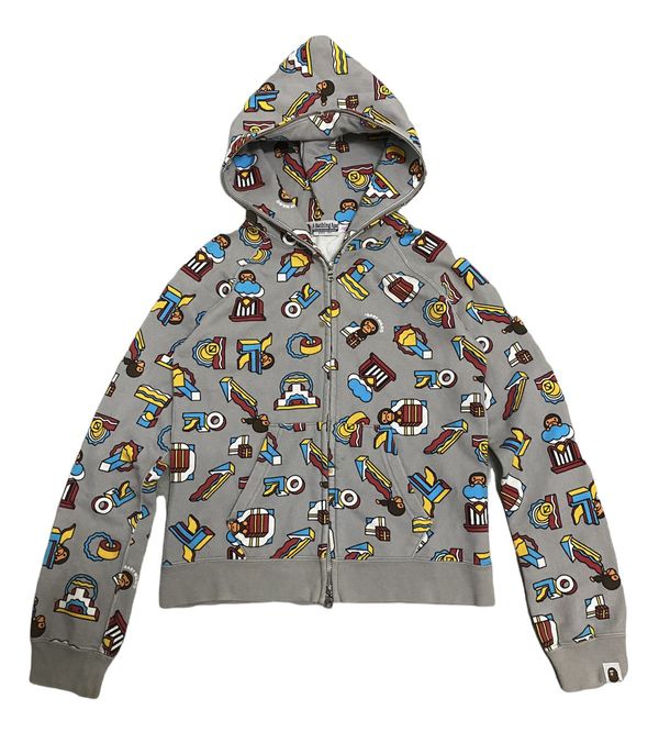 Bape Vintage A Bathing Ape Baby Milo Fullprint Zipper Hoodie Grailed