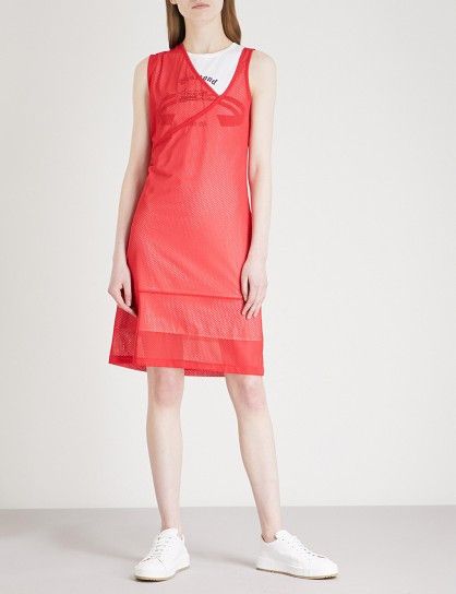 Helmut Lang Helmut Lang Re-Edi Fire Red Layered Diamond Head Shift Dress Size XS / US 0-2 / IT 36-38 - 6 Thumbnail