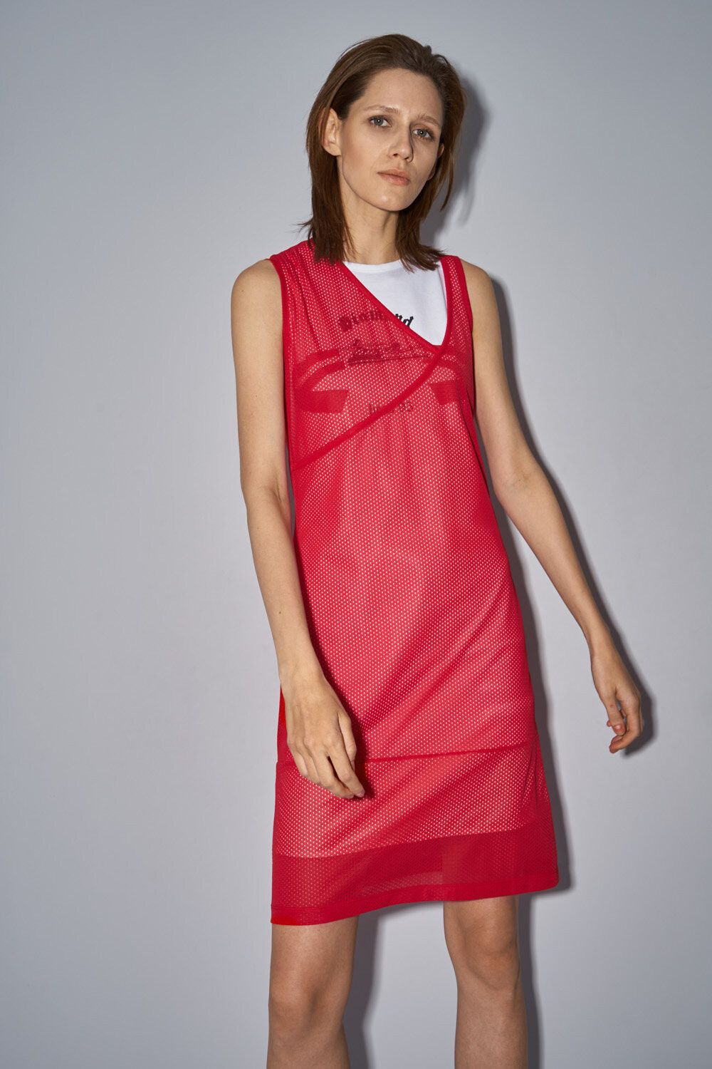 Helmut Lang Helmut Lang Re-Edi Fire Red Layered Diamond Head Shift Dress Size XS / US 0-2 / IT 36-38 - 7 Thumbnail