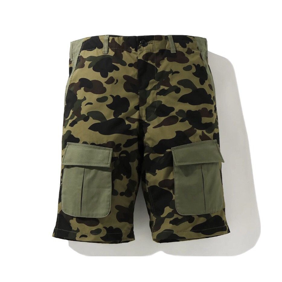 image of Bape 1St Camo Multi Pocket Shorts in Green, Men's (Size 33)