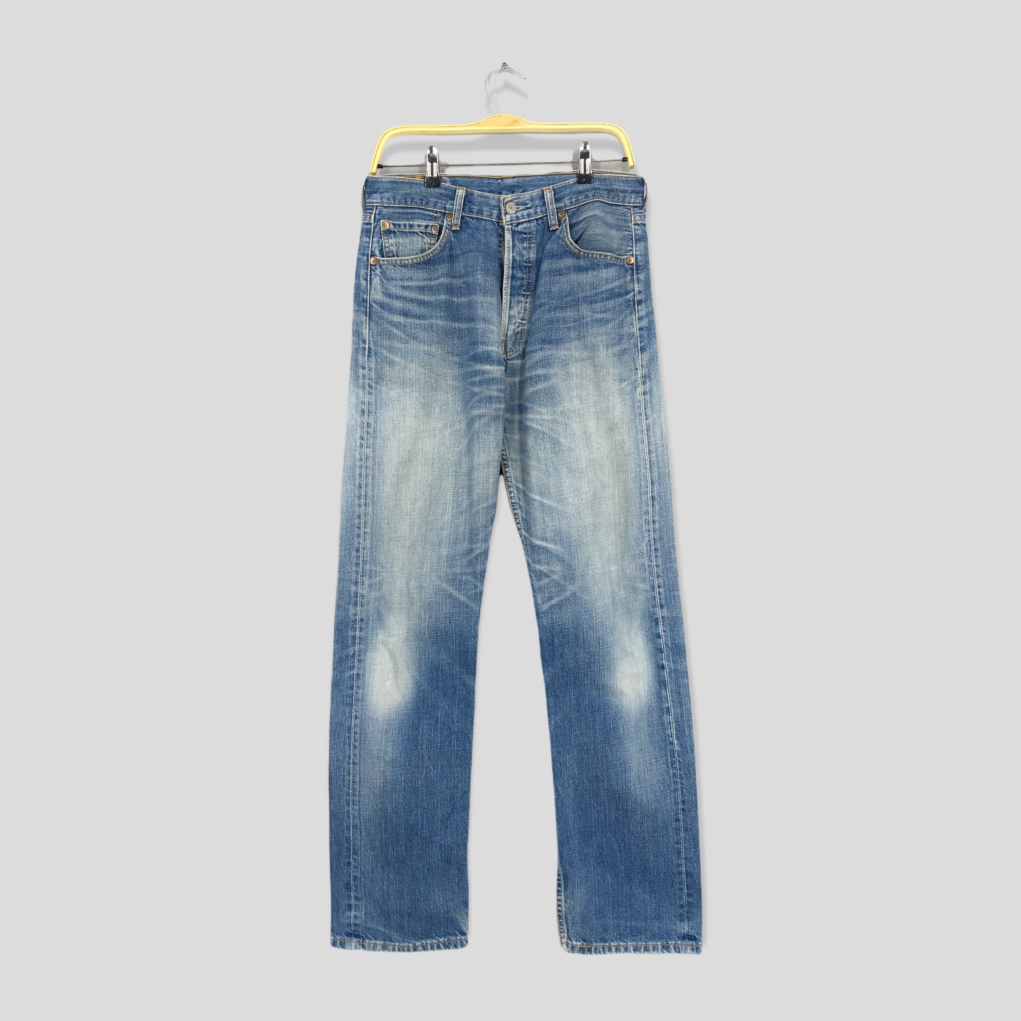 image of Distressed Denim x Levis Size 30X31.5 Vintage 90's Levi's 501 Blue Jeans Stone Washed, Men's