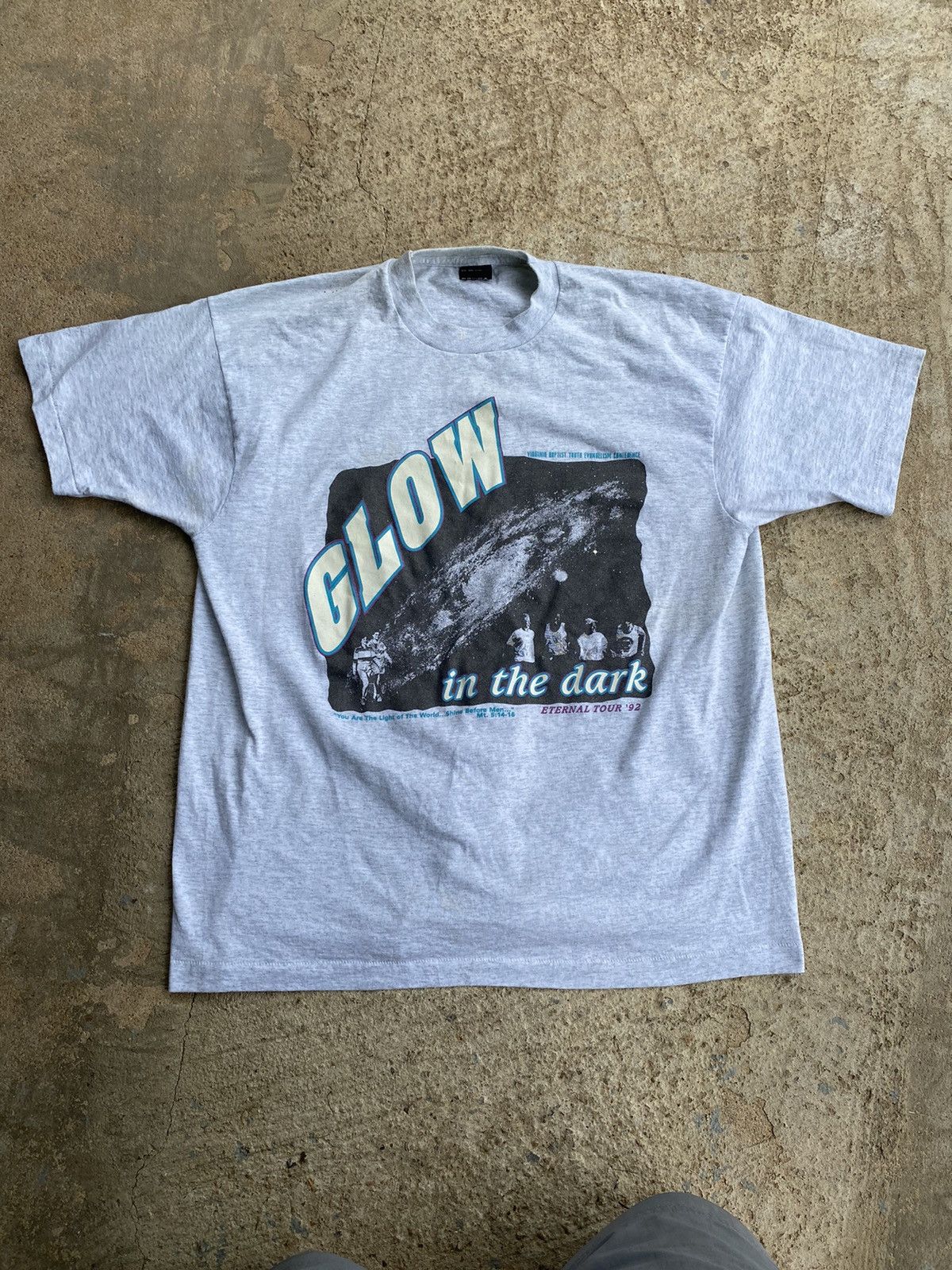 Vintage Vintage 90’s Jesus Tee Glow In The Dark Kanye Shirt Stained Size US XL / EU 56 / 4 - 1 Thumbnail