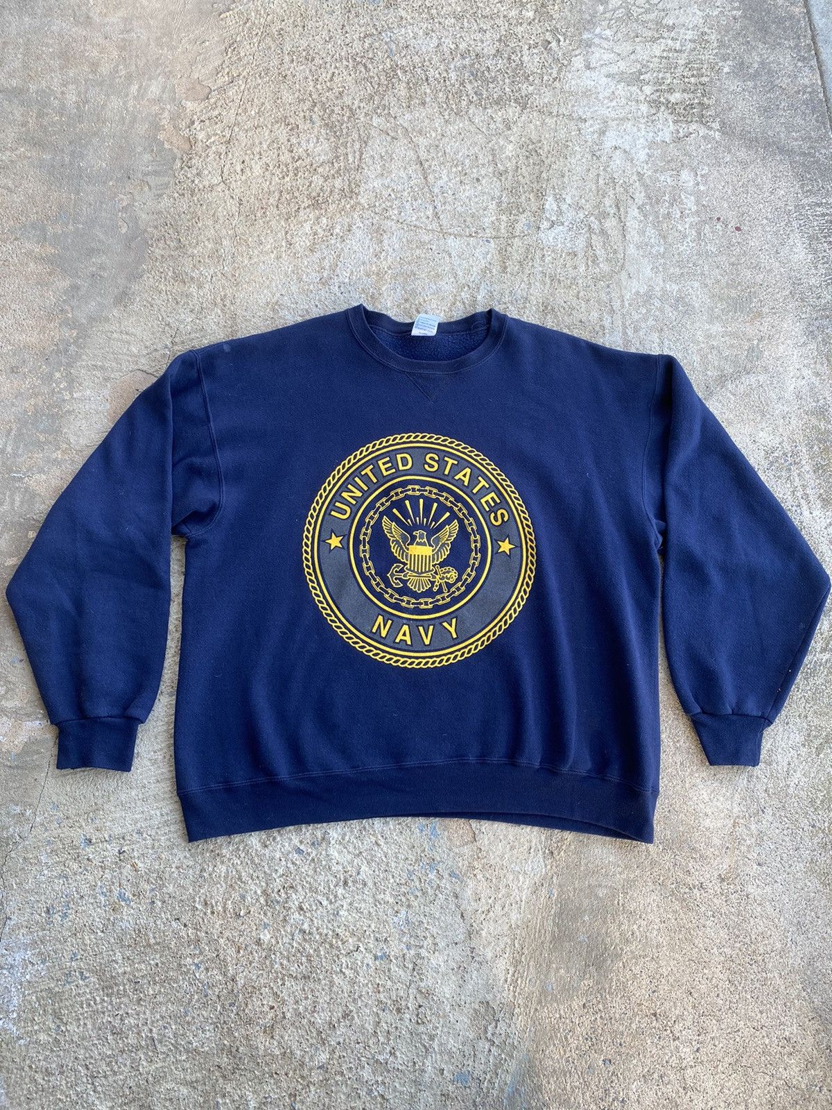 Vintage Vintage 90’s USN Navy Military Double Sided Sweatshirt Size US XL / EU 56 / 4 - 1 Thumbnail