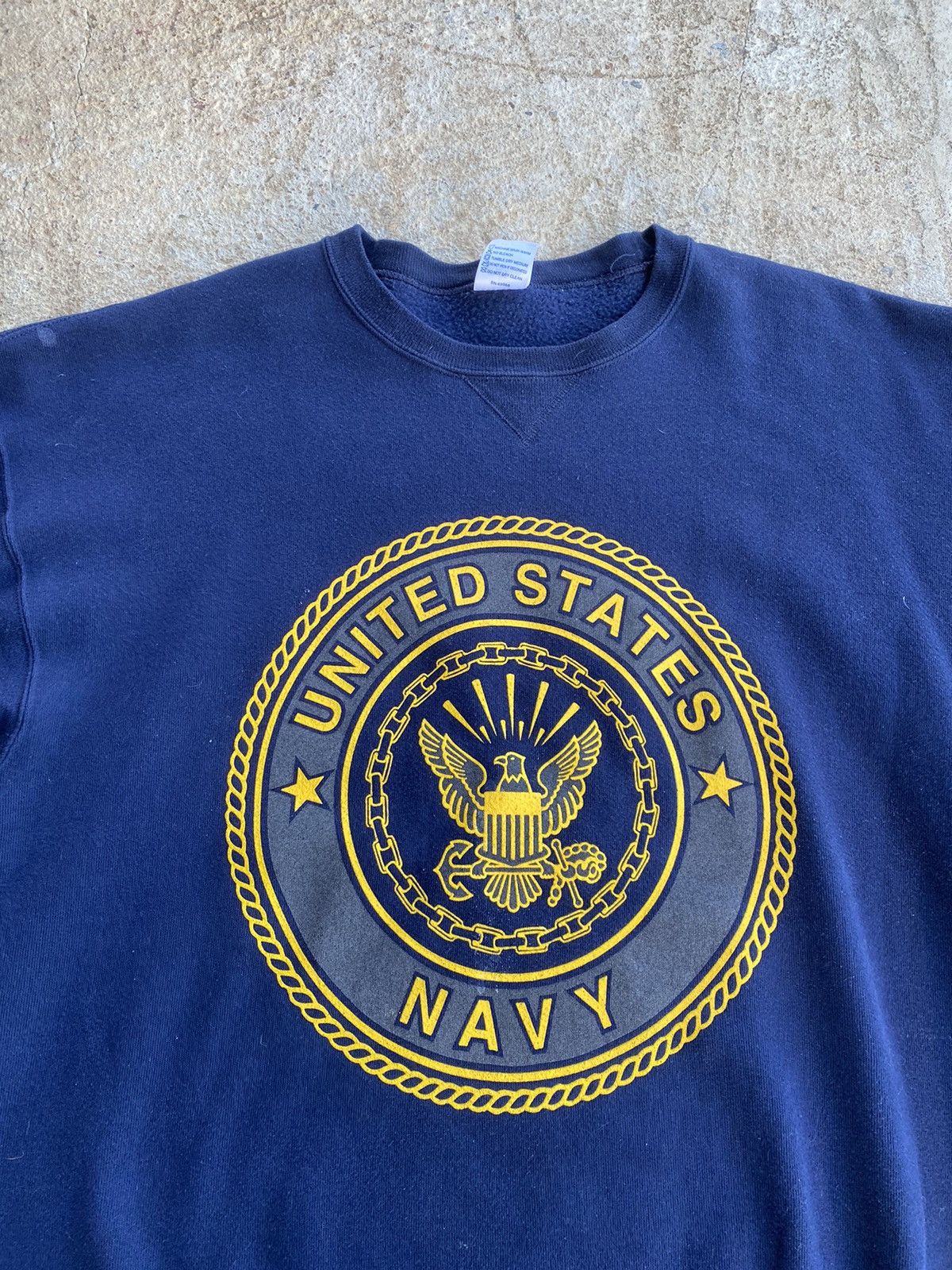 Vintage Vintage 90’s USN Navy Military Double Sided Sweatshirt Size US XL / EU 56 / 4 - 2 Thumbnail
