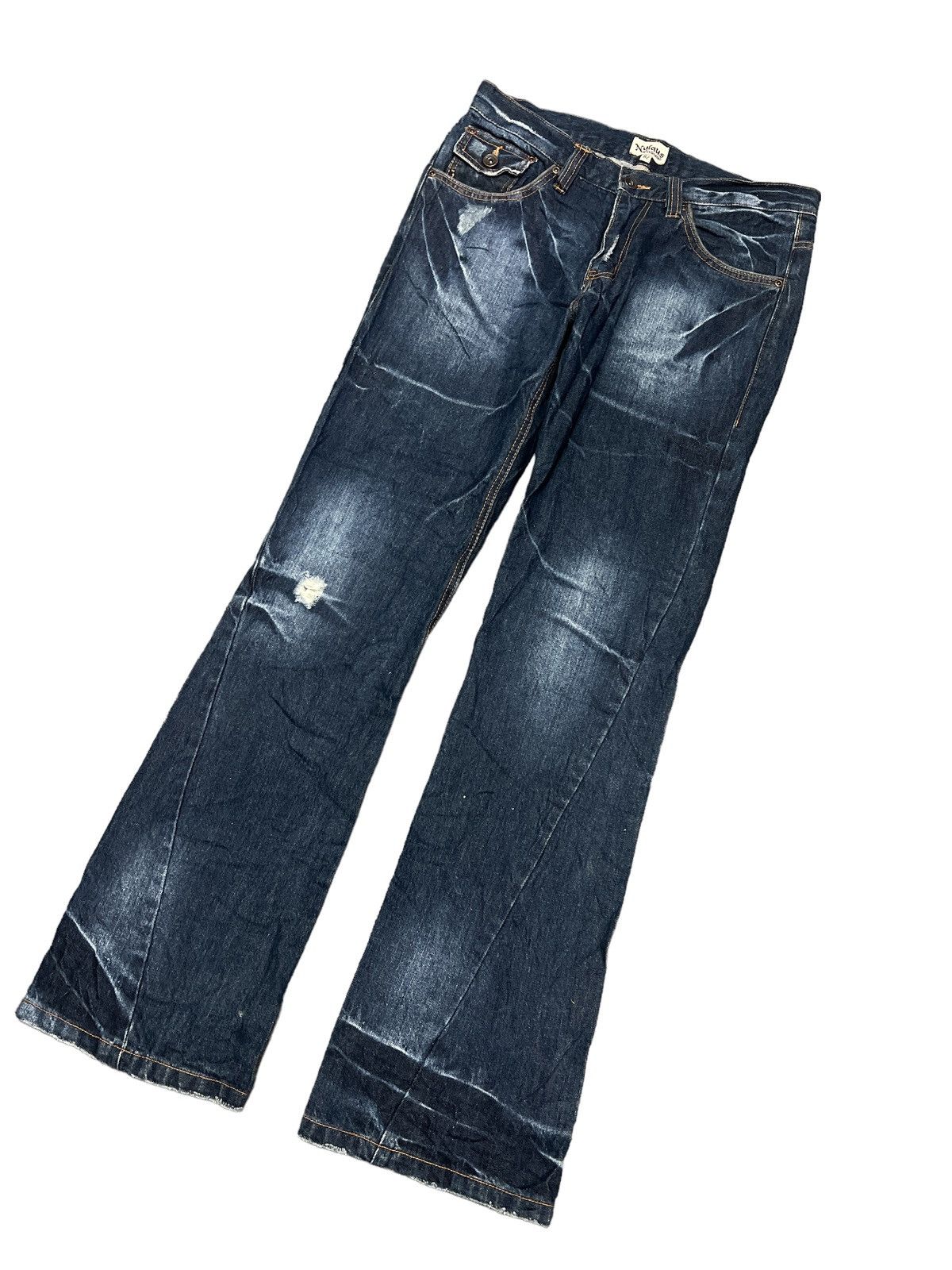 Japanese Brand FLARED💥DISTRESSED DENIM TWIST PANT BY NYLAUS Size US 32 / EU 48 - 5 Thumbnail