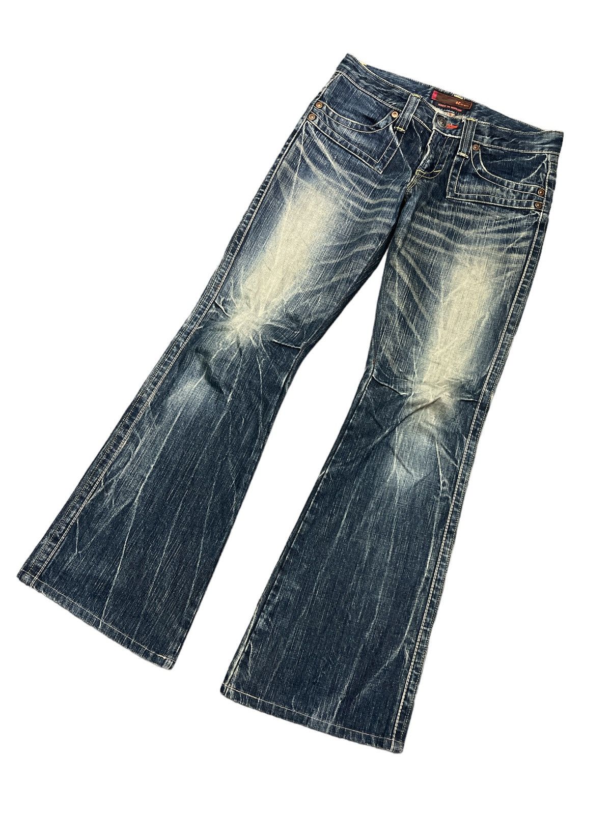 Japanese Brand FLARED💥ET BOTTE DISTRESSED DENIM PANT MADE IN JAPAN Size US 30 / EU 46 - 5 Thumbnail