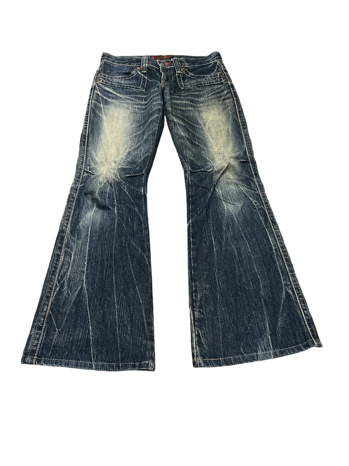 Japanese Brand FLARED💥ET BOTTE DISTRESSED DENIM PANT MADE IN JAPAN Size US 30 / EU 46 - 4 Thumbnail