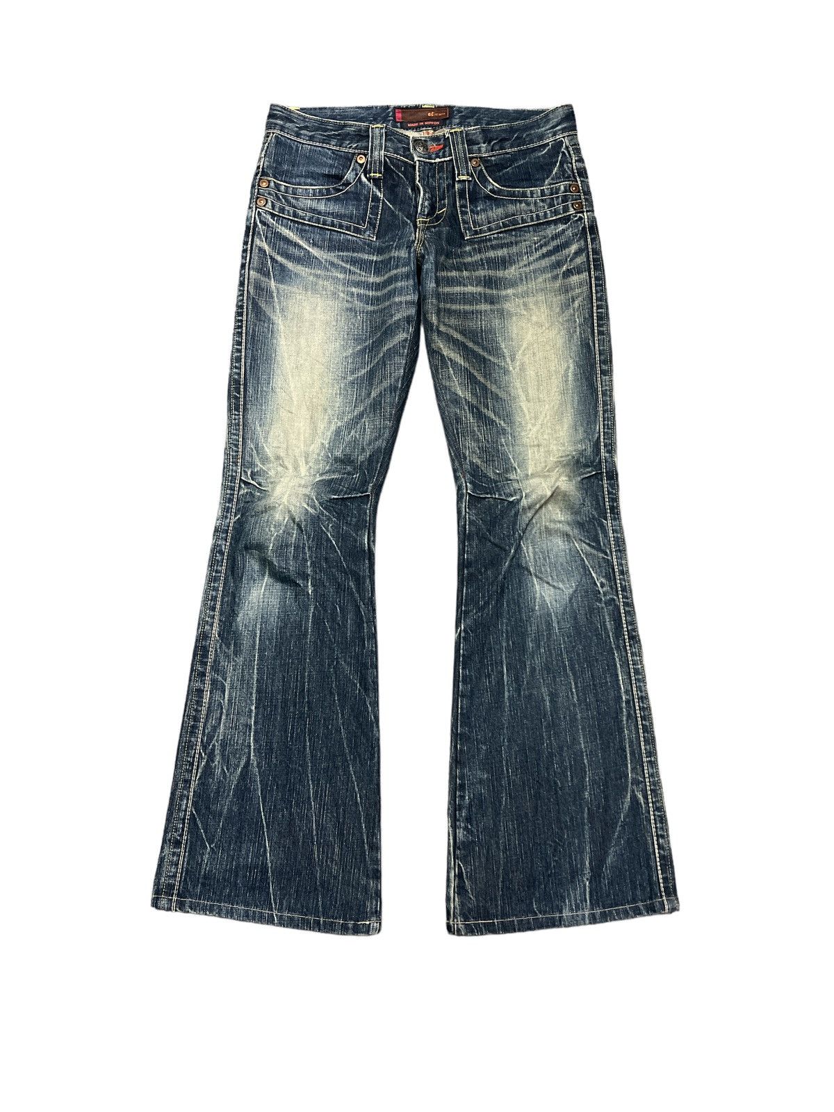 image of Avant Garde Flaredet Botte Distressed Denim Pant Made In Japan in Blue, Men's (Size 30)