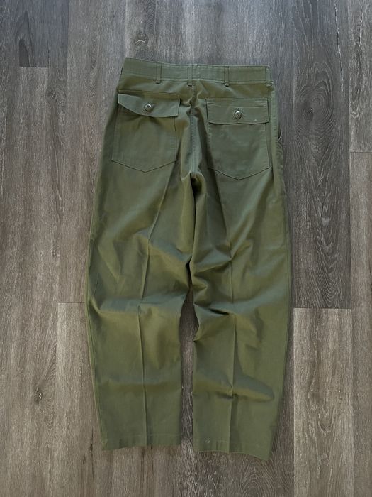 Vintage Vintage 1970s Military OG-507 olive green wide leg pants | Grailed