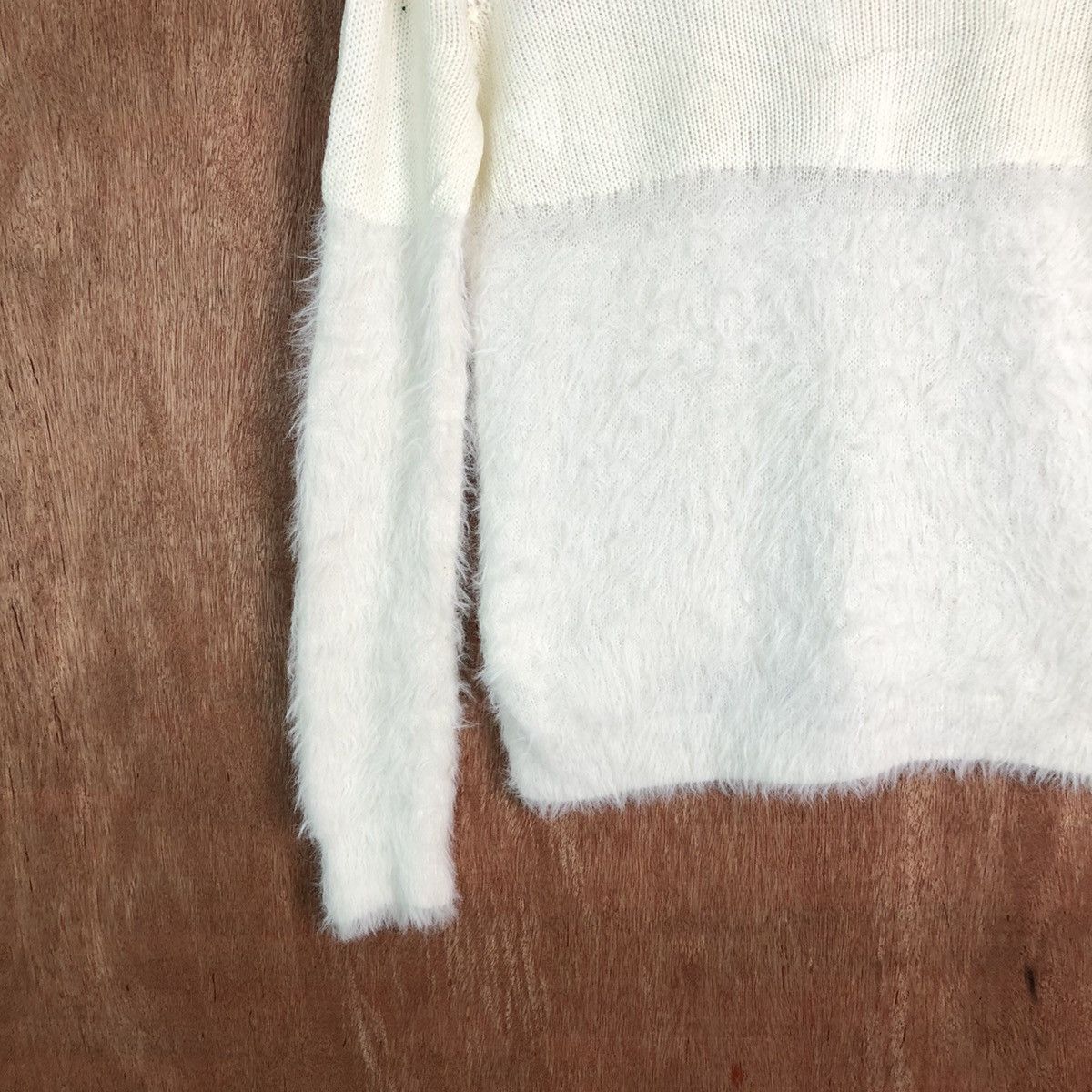 Japanese Brand Lnel Bie White Shag Shaggy Fur Mohair Knitwear #6546 Size US M / EU 48-50 / 2 - 10 Thumbnail