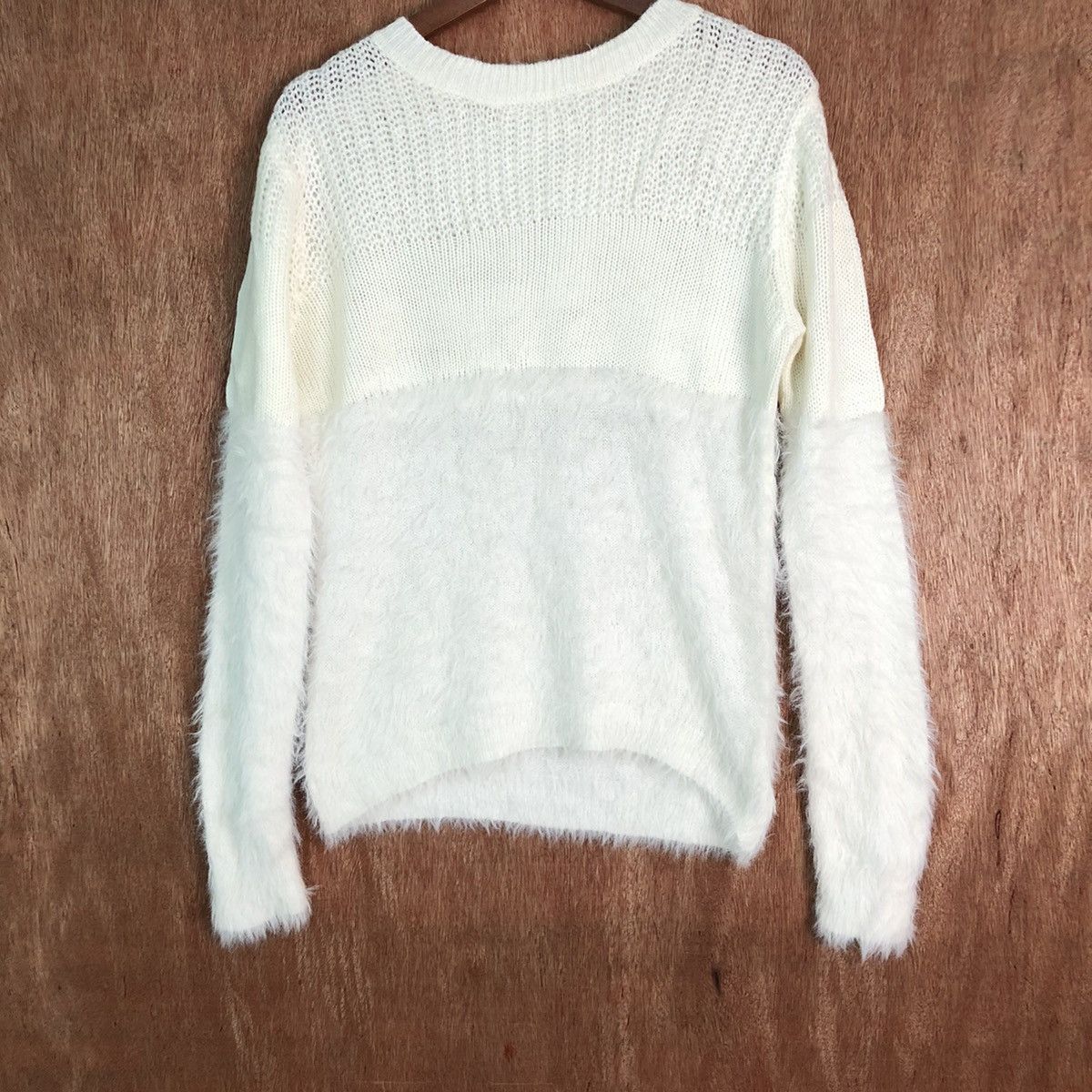 Japanese Brand Lnel Bie White Shag Shaggy Fur Mohair Knitwear #6546 Size US M / EU 48-50 / 2 - 3 Thumbnail