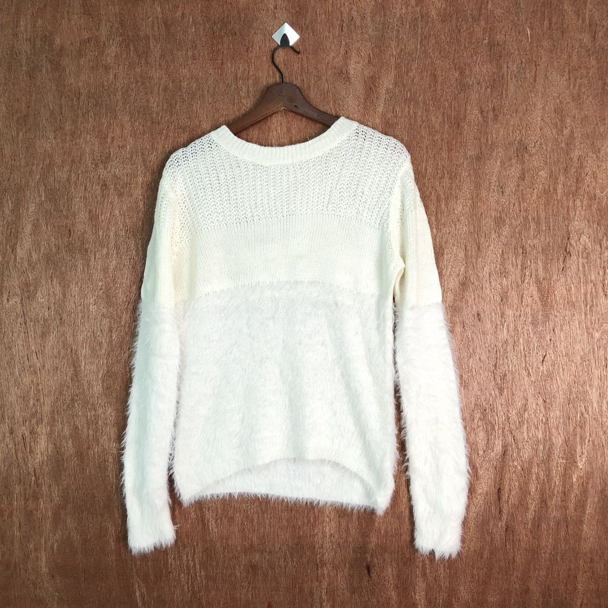 Japanese Brand Lnel Bie White Shag Shaggy Fur Mohair Knitwear #6546 Size US M / EU 48-50 / 2 - 1 Thumbnail