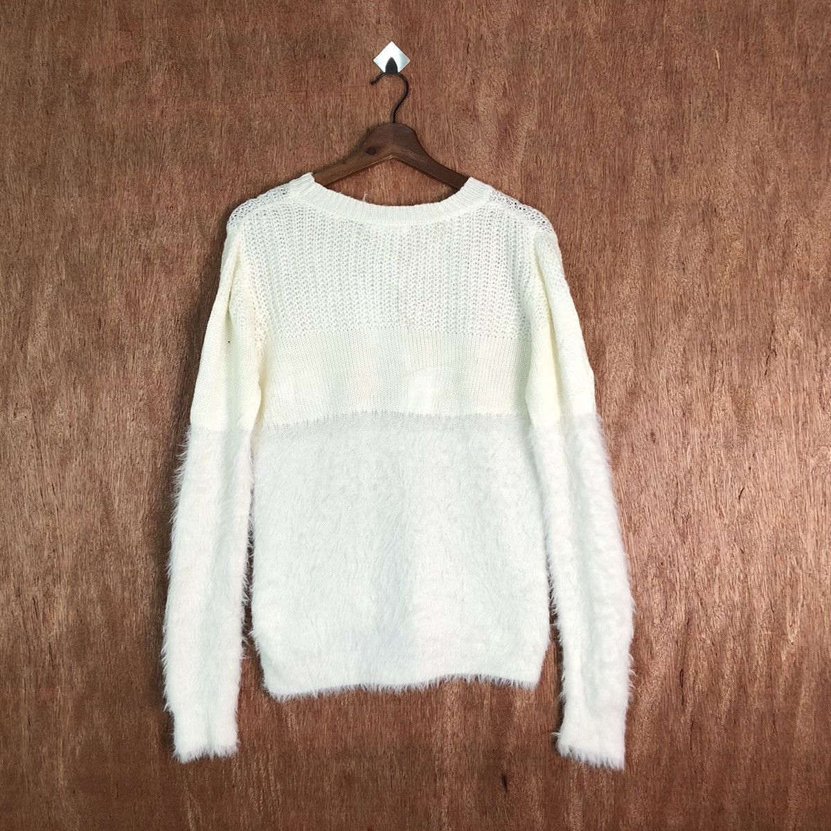 Japanese Brand Lnel Bie White Shag Shaggy Fur Mohair Knitwear #6546 Size US M / EU 48-50 / 2 - 9 Thumbnail