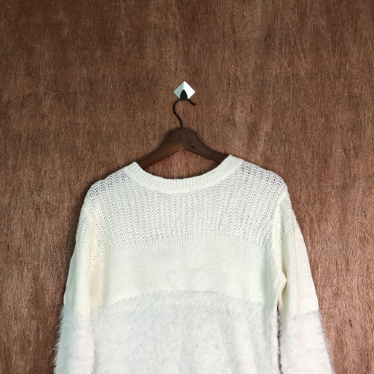 Japanese Brand Lnel Bie White Shag Shaggy Fur Mohair Knitwear #6546 Size US M / EU 48-50 / 2 - 2 Thumbnail