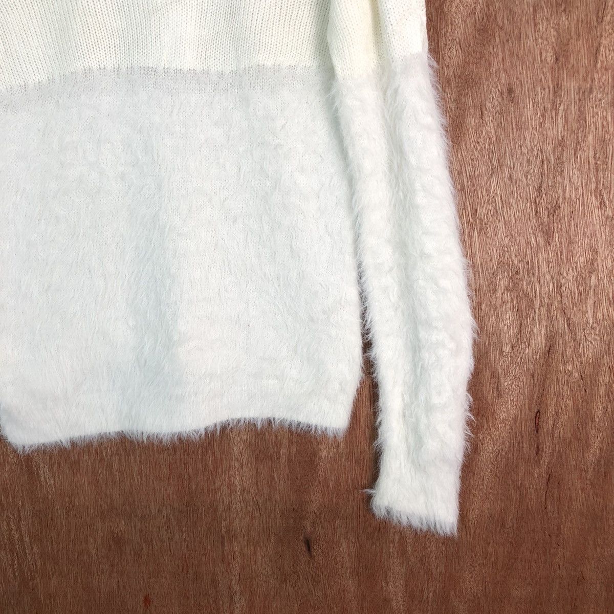 Japanese Brand Lnel Bie White Shag Shaggy Fur Mohair Knitwear #6546 Size US M / EU 48-50 / 2 - 11 Thumbnail