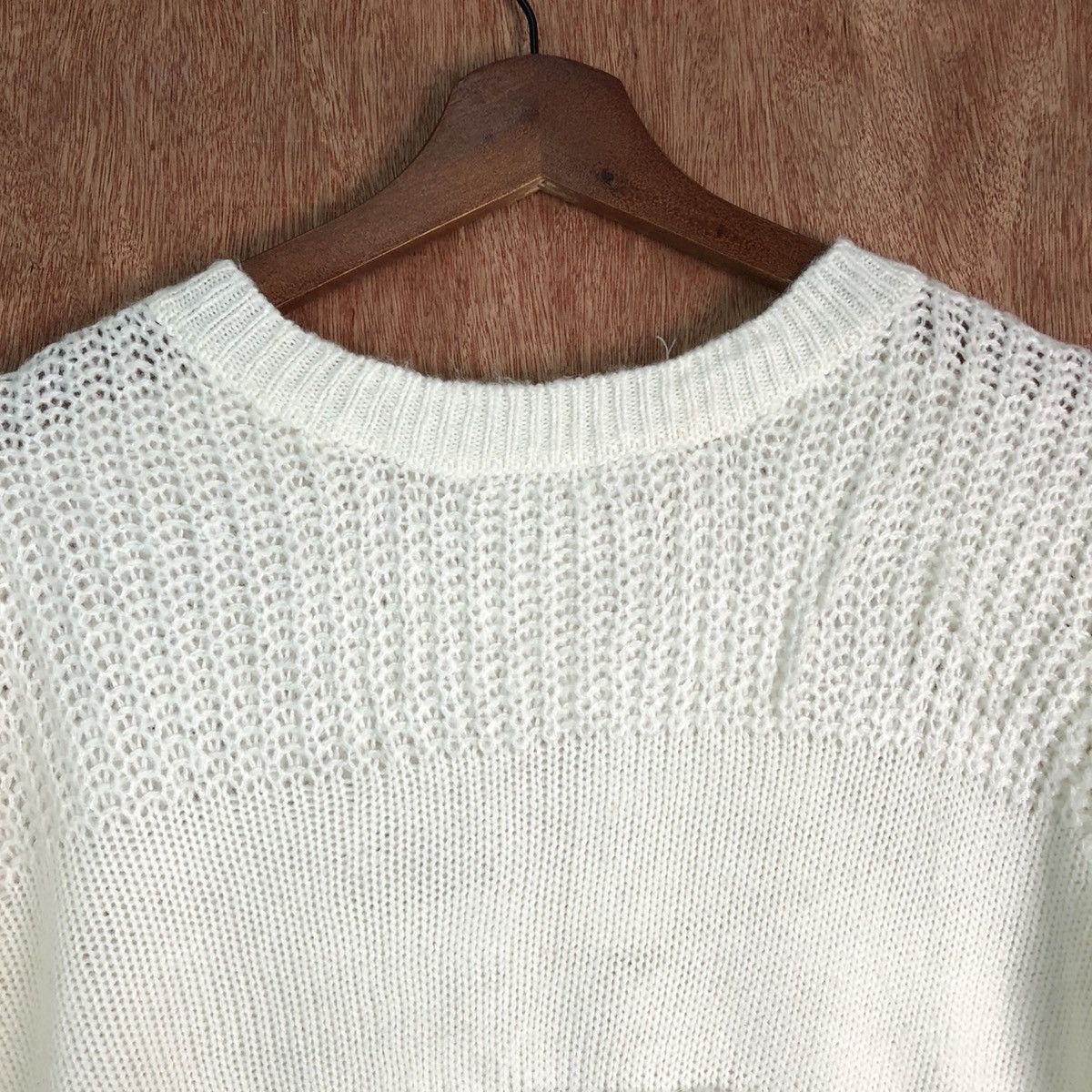Japanese Brand Lnel Bie White Shag Shaggy Fur Mohair Knitwear #6546 Size US M / EU 48-50 / 2 - 6 Thumbnail